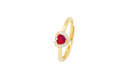 Anello regolabile cuore e strass in argento 925