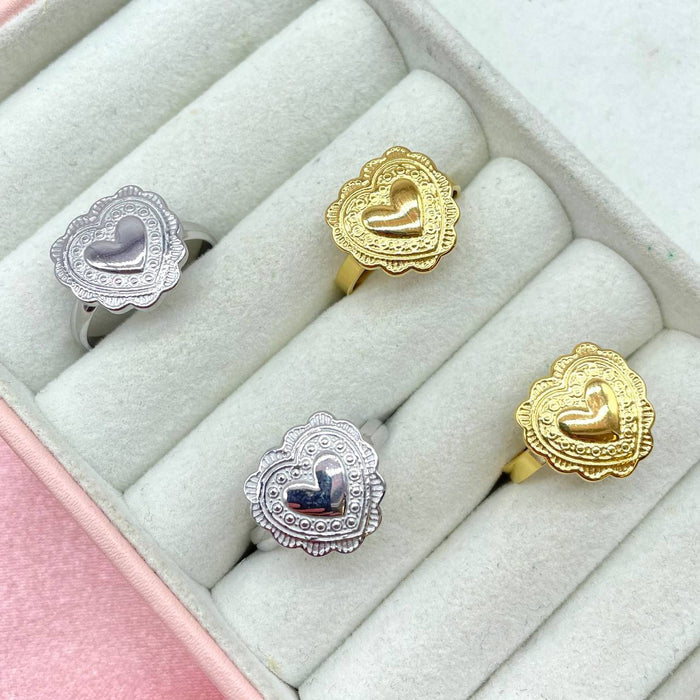 Anello regolabile cuore gotic