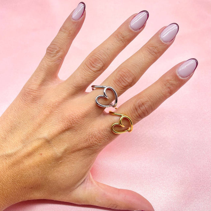 Anello regolabile cuore gotic