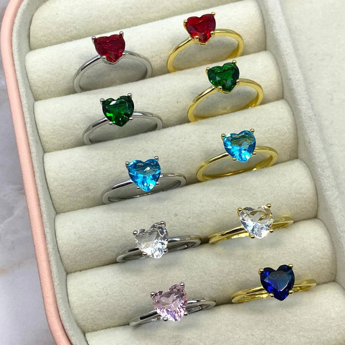 Anello regolabile cuore princess in argento 925 - Iride Shop - Accessori da Donna