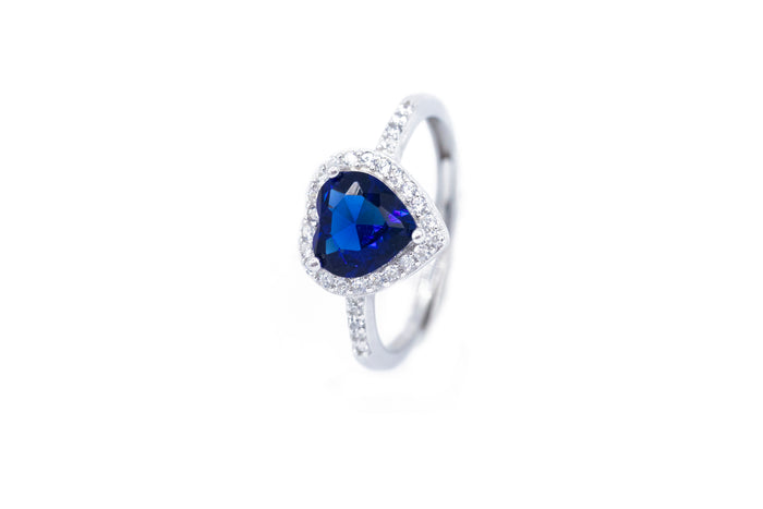 Anello regolabile cuore strass in argento 925 - Iride Shop - Accessori da Donna