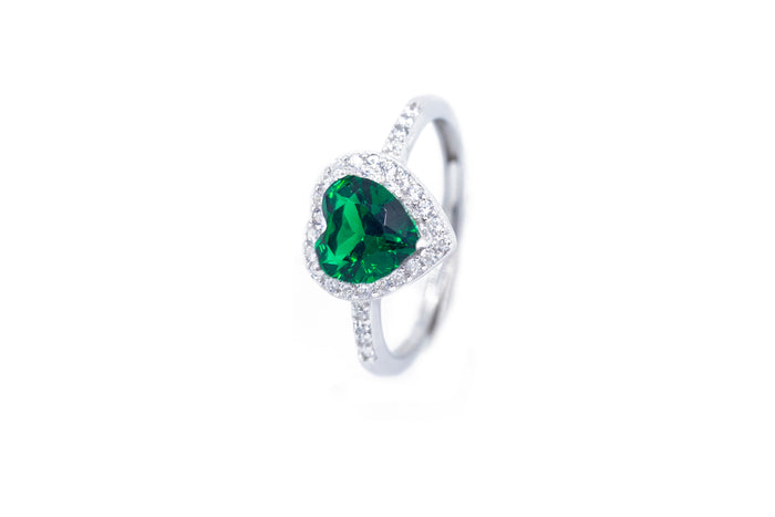 Anello regolabile cuore strass in argento 925 - Iride Shop - Accessori da Donna