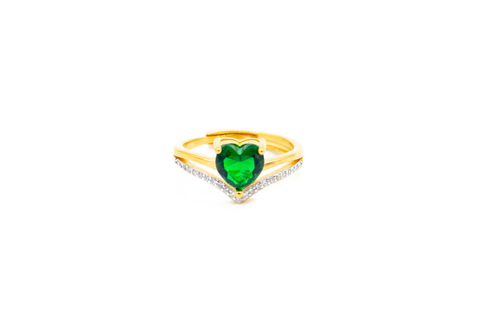 Anello regolabile cuore v colour in argento 925