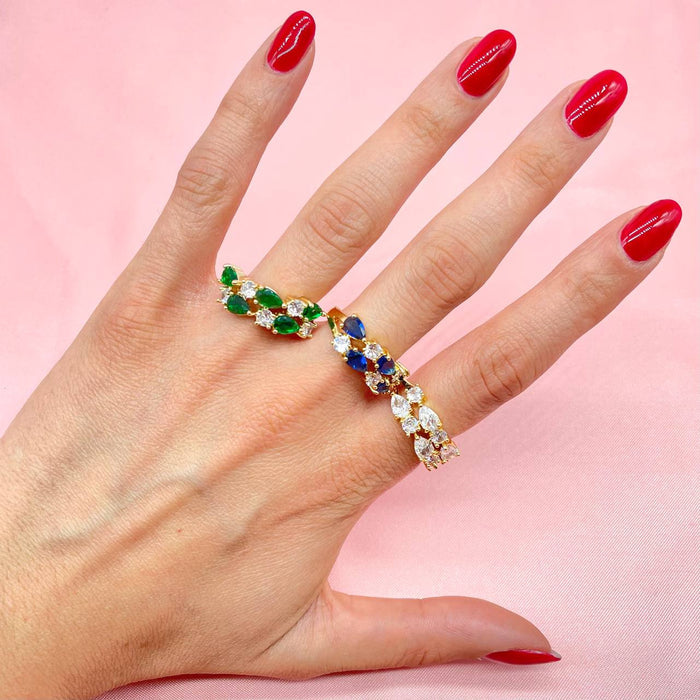 Anello regolabile diamond flower chic