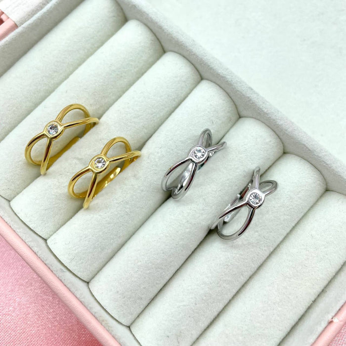 Anello regolabile double diamond - Iride Shop - Accessori da Donna