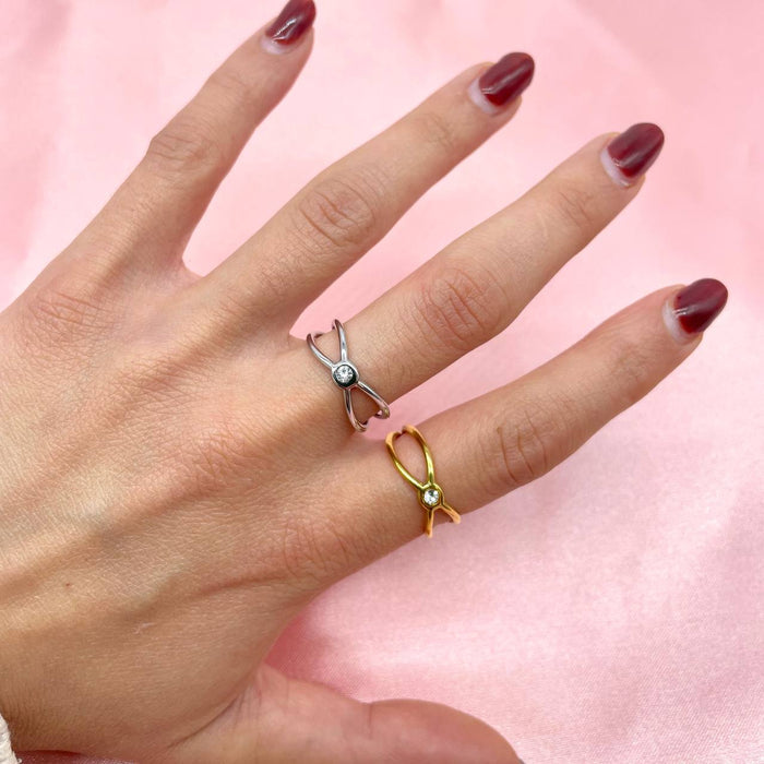 Anello regolabile double diamond - Iride Shop - Accessori da Donna