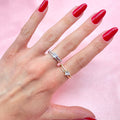 Anello regolabile double fin con cuore