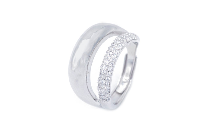 Anello regolabile fede double bril in argento 925 - Iride Shop - Accessori da Donna