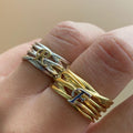 Anello filo intrecciato personalizzabile con lettera in argento 925 nei colori oro e argento - Iride Shop Bijoux e Accessori
