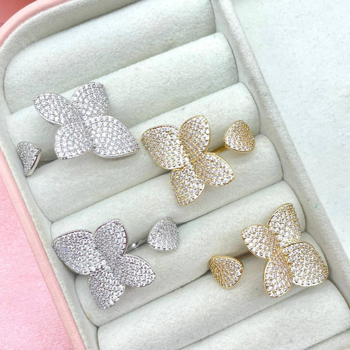 Anello regolabile flower chic bril - Iride Shop - Accessori da Donna
