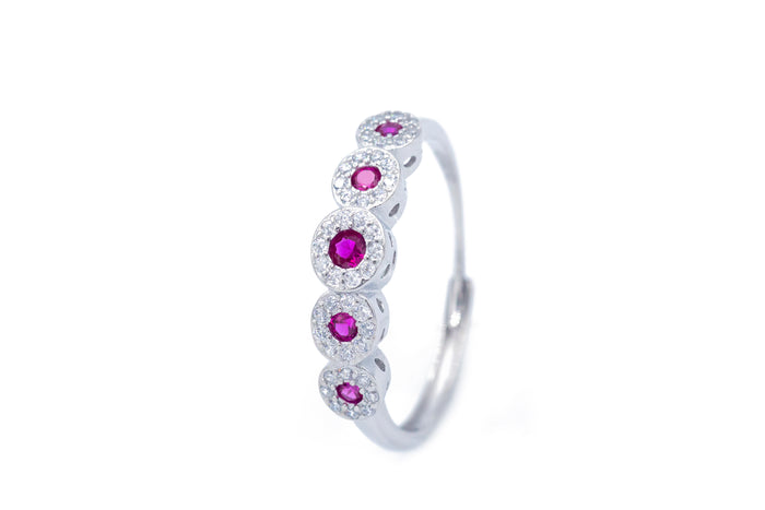 Anello regolabile flower diamond colour in argento 925 - Iride Shop - Accessori da Donna