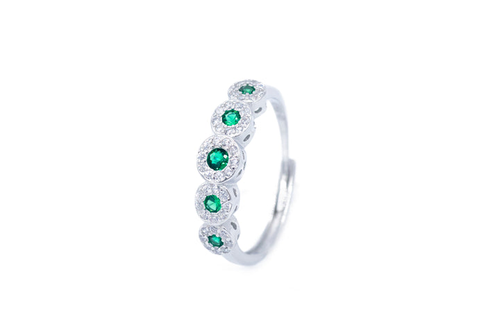 Anello regolabile flower diamond colour in argento 925 - Iride Shop - Accessori da Donna
