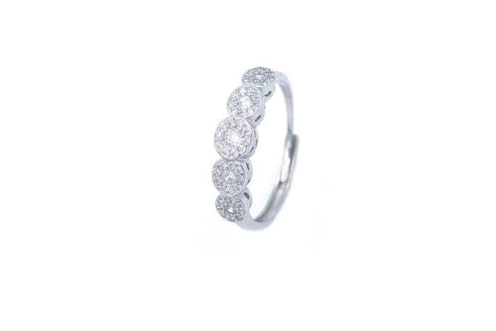 Anello regolabile flower diamond colour in argento 925 - Iride Shop - Accessori da Donna