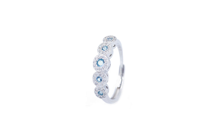 Anello regolabile flower diamond colour in argento 925 - Iride Shop - Accessori da Donna