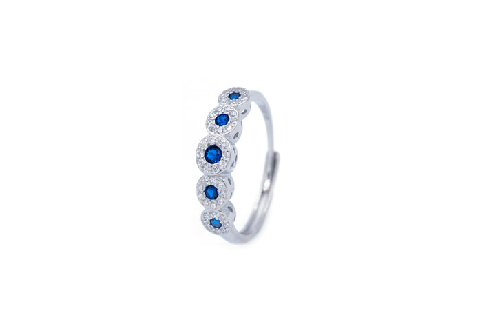 Anello regolabile flower diamond colour in argento 925 - Iride Shop - Accessori da Donna