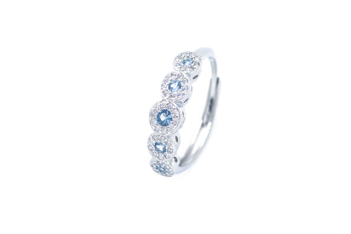 Anello regolabile flower diamond colour in argento 925 - Iride Shop - Accessori da Donna