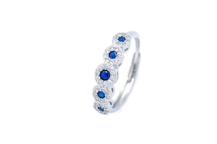 Anello regolabile flower diamond colour in argento 925 - Iride Shop - Accessori da Donna