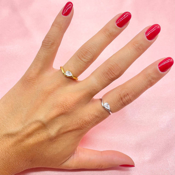 Anello regolabile goccia in argento 925 - Iride Shop - Accessori da Donna