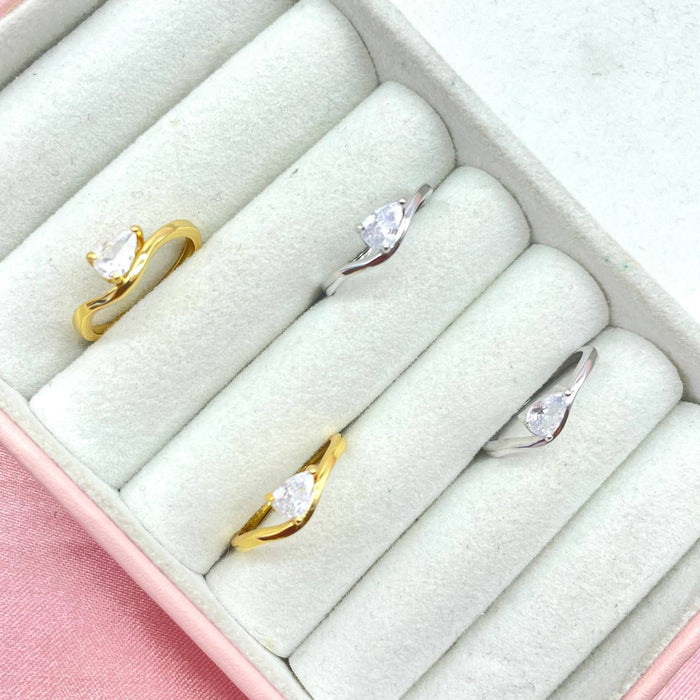 Anello regolabile goccia in argento 925 - Iride Shop - Accessori da Donna