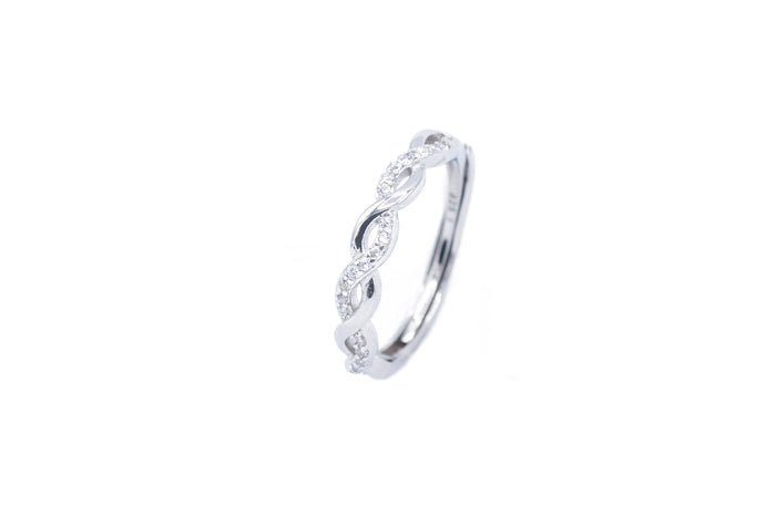 Anello regolabile infinity con strass in argento 925 - Iride Shop - Accessori da Donna