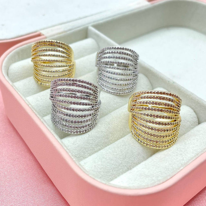Anello regolabile multifili chic
