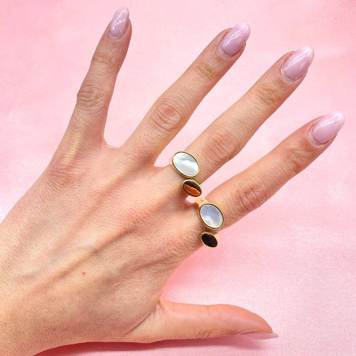 Anello regolabile oval perl - Iride Shop - Accessori da Donna