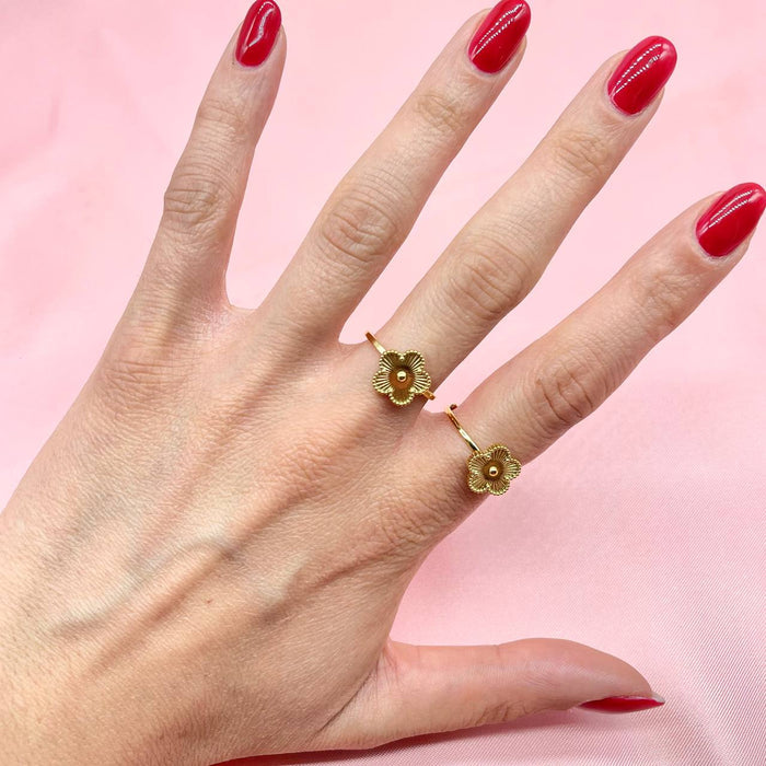 Anello regolabile quadrifoglio gold - Iride Shop - Accessori da Donna