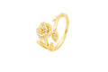 Anello regolabile rosa stylized in argento 925