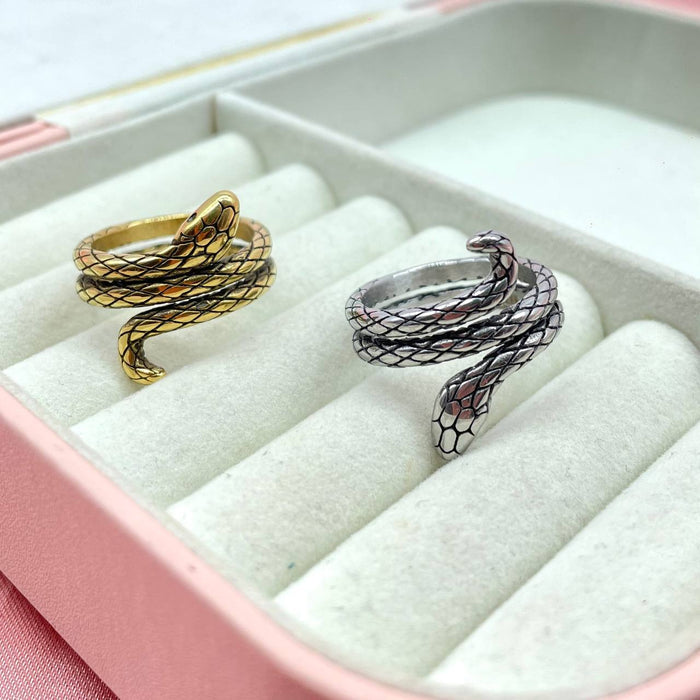 Anello regolabile snake black - Iride Shop - Accessori da Donna