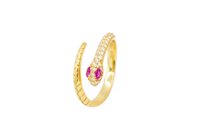 Anello regolabile snake in argento 925 - Iride Shop - Accessori da Donna