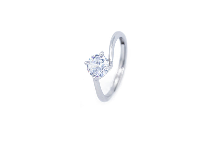 Anello regolabile solitario in argento 925 - Iride Shop - Accessori da Donna