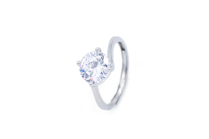 Anello regolabile solitario in argento 925 - Iride Shop - Accessori da Donna