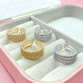 Anello regolabile triple bril - Iride Shop - Accessori da Donna