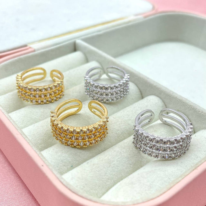 Anello regolabile triple bril - Iride Shop - Accessori da Donna