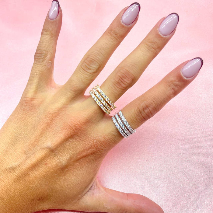 Anello regolabile triple bril - Iride Shop - Accessori da Donna