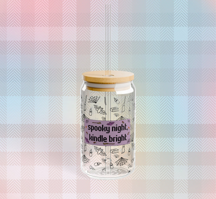 Bats & E-Readers 16oz. Glass Cup