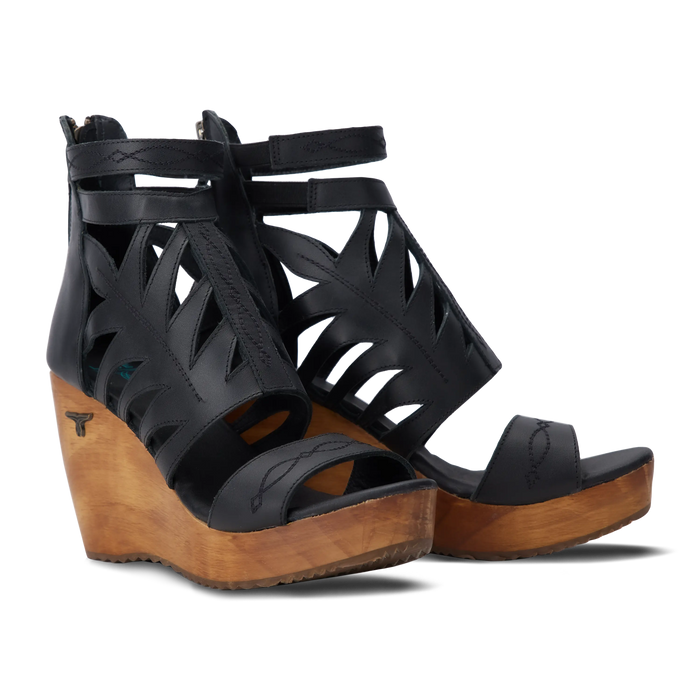 Becca Wedge - Jet Black Wedge Western Fashion by Lane