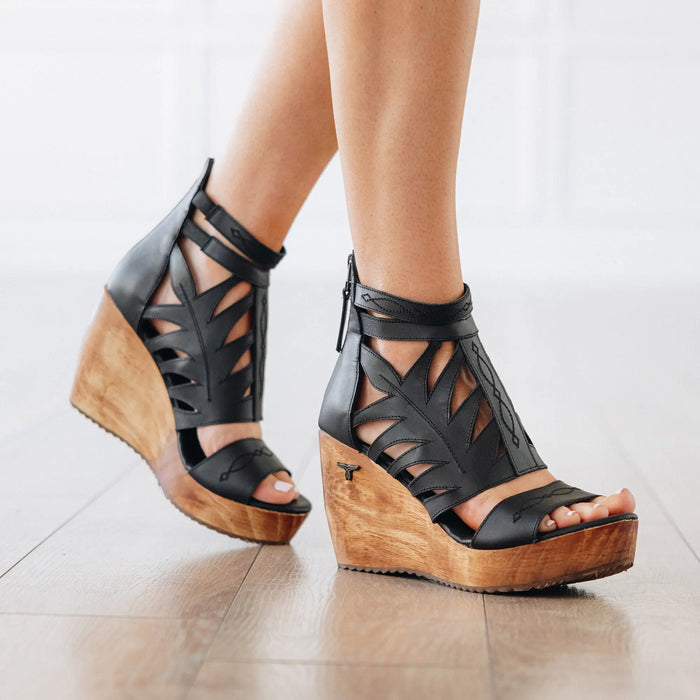Becca Wedge - Jet Black Wedge  Western Fashion by Lane