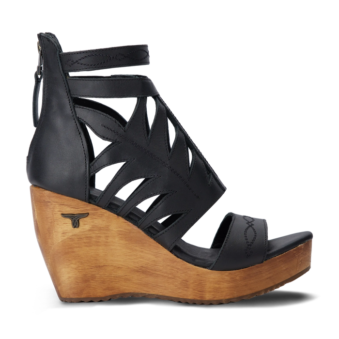Becca Wedge - Jet Black Wedge Western Fashion by Lane