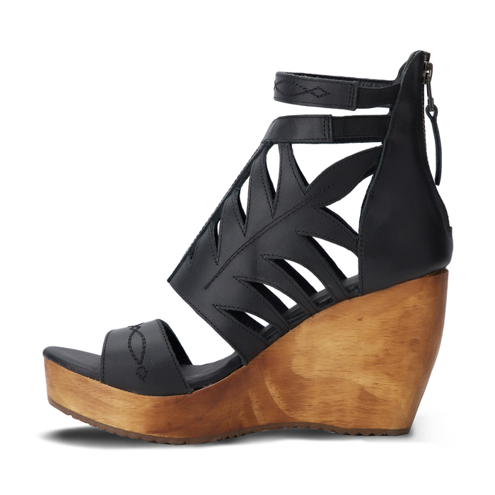 Becca Wedge - Jet Black Wedge Western Fashion by Lane