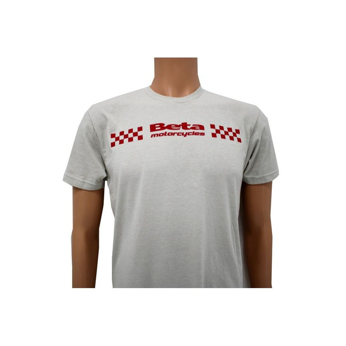Beta Checkered Flag T-Shirt Beige