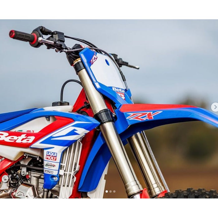 Beta RX (23-) Front Number Plate Blue