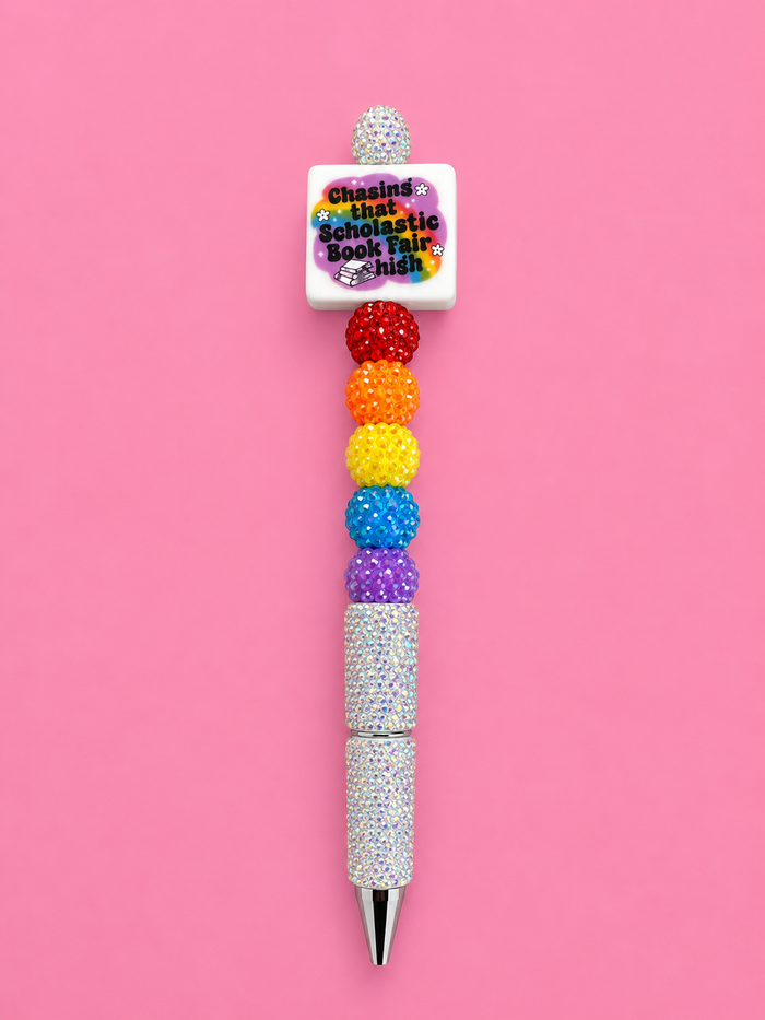 Bookish inspired, custom glitter pens