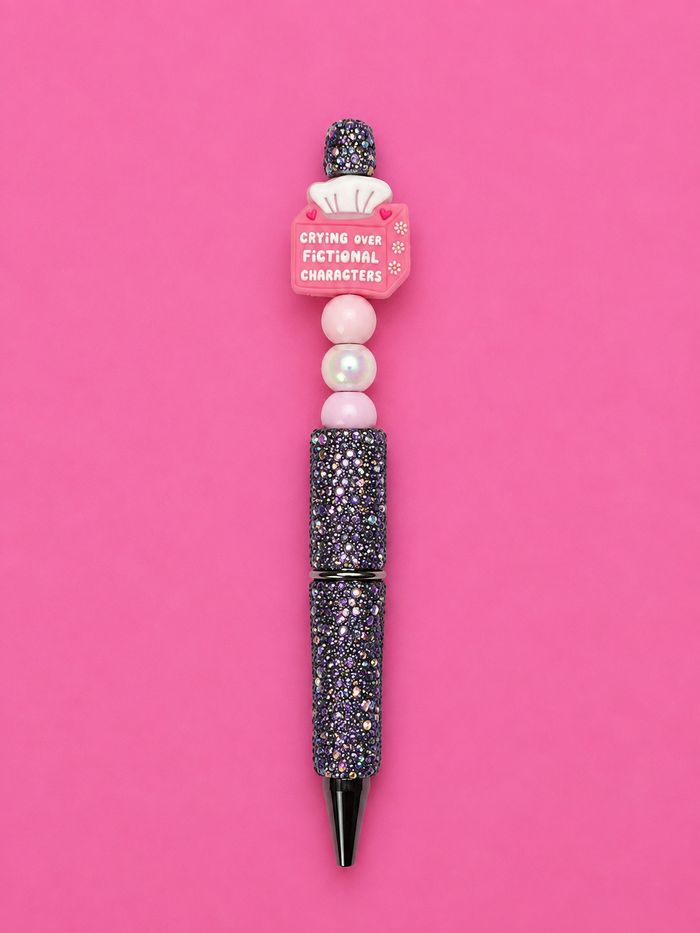 Dark purple Crying over fictional men crystal pen