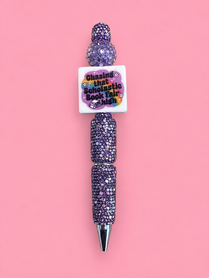 Bookish inspired, custom glitter pens