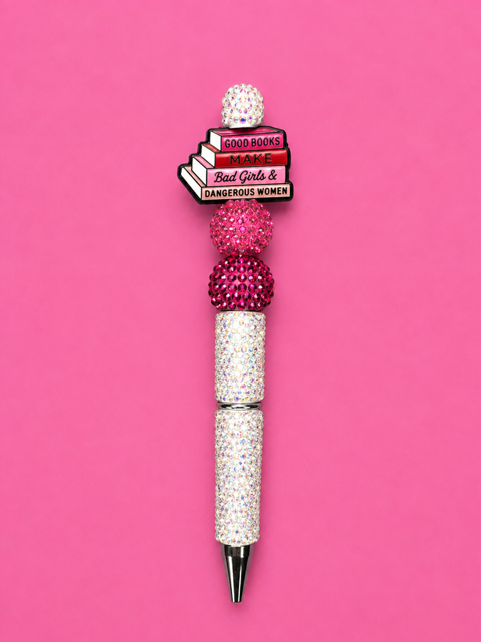 Bookish inspired, custom glitter pens