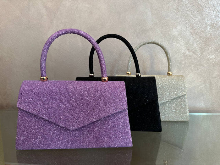 Borsa con manico e tracolla brillantinata - Iride Shop - Accessori da Donna