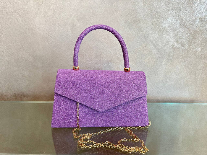 Borsa con manico e tracolla brillantinata - Iride Shop - Accessori da Donna