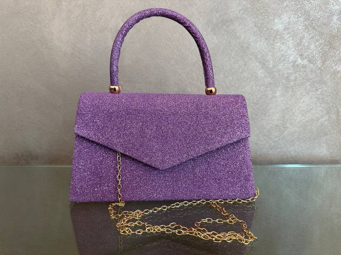 Borsa con manico e tracolla brillantinata - Iride Shop - Accessori da Donna