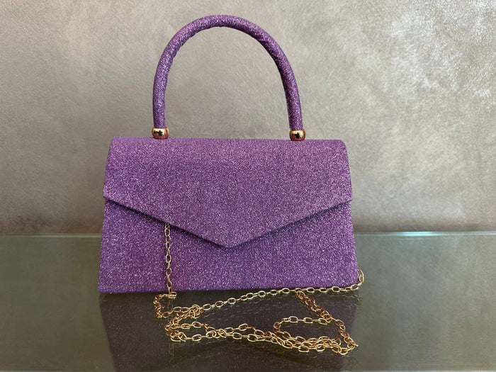Borsa con manico e tracolla brillantinata - Iride Shop - Accessori da Donna
